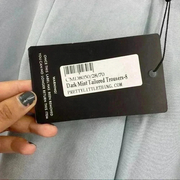 PrettyLittleThing Dark Mint Tailored Trousers NWT - Picture 11 of 11